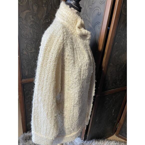 P.G.E Mohair Blend‎ Ivory Knit Cardigan Sweater Women's Size L - Picture 5 of 7